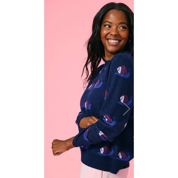 Terez Sweater with Escargot Blue Women's Size Medium NEW $325 [jb] - Picture 3 of 10